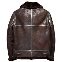 Chaqueta Bomber con cuello de piel auténtica para hombre, chaqueta de piel de oveja marrón Chocolate Real, Cazadora Bomber elegante, última moda, Invierno