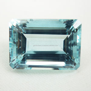 พลอยอะความารีนธรรมชาติทรงสี่เหลี่ยมแปดเหลี่ยมเจียระไนสีฟ้าอ่อน พลอยอะความารีนแบบหลวมขายส่ง คุณภาพสูงสุด - Product Image 4