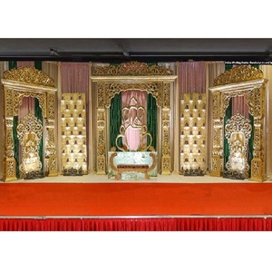 Escenario clásico de oro para bodas, decoración de escenario de boda de estilo indio Fusion, estilo clásico para Bodas de estilo srylankan - Product Image 1