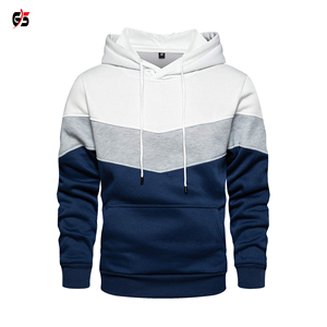 Sweat-shirt à capuche pour hommes, 100% coton, molleton doux, Patchwork multicolore, décontracté, vêtements de rue, mode produit OEM, collection 100% - Product Image 4