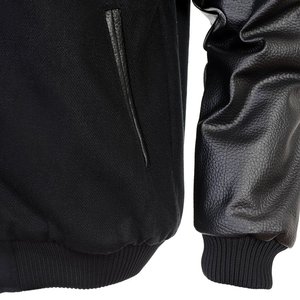 Veste universitaire personnalisée de haute qualité pour hommes, manches en cuir à capuche confortables, service OEM pour l'hiver à bas prix - Product Image 4