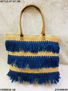 Bolso de Mano Exclusivo de Diseño en Yute y Algodón |   Bolsos de Yute y Algodón Tejido a Mano Multicolor para Mujer, Uso Diario/Oficina - Product Image 4