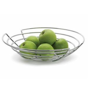 Hot Selling 2025 Nickel Plated Metal Decorative Design Handmade <b>Round</b> Wire Fruit <b>Basket</b> - Product Image 1