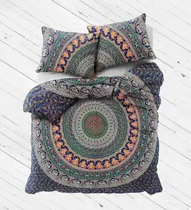 Home Decor Mandala Beach Throw Duvet Cover With Pillow Cases Indian 100% Cotton Tapestry Queen Size Bedding Coverlet Cover