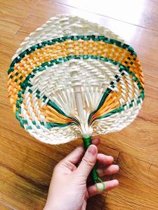 Éventail à main de bambou naturel, pour feuille de palmier, cadeau, été - Product Image 5