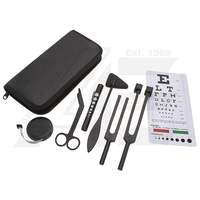 7-Piece Taylor Hammer Body Measuring Tape Tuning Fork Set Tactical Black Diagnostic Percussion Kit Ear Hearing Bandage Scissors