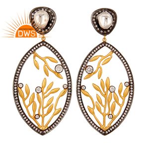 สีขาวเพทายชุดโพสต์ของผู้หญิงต่างหูสตั๊ดเครื่องประดับผู้ค้าส่งชุบทองเงินสเตอร์ลิงต่างหูเครื่องประดับผู้ผลิต - Product Image 1