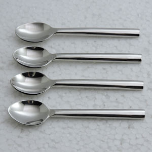 ชุดช้อนชาสแตนเลสทรงด้ามจับซิกแซก4ชิ้นชุดช้อนชาชุดรับประทานน้ำชาทำจากสเตนเลสสตีลคุณภาพสูง - Product Image 2