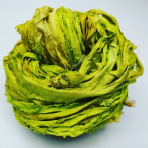Cinta de seda Sari reciclada ecológica, algodón sostenible para embalaje de regalo, decoración de bordado de punto, manualidades de costura - Product Image 2