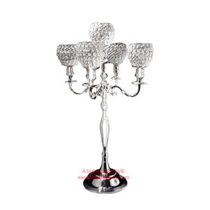 <b>Candelabra</b> 5 Candle With Flower Bowl Home Decoration Crystal Hanging Hot Selling Decorative Handmade <b>Candelabra</b> - Product Image 2