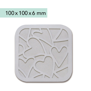 ของขวัญแผ่นรองแก้วคอนกรีตทรงสี่เหลี่ยมลายหัวใจศิลปะ - Product Image 1