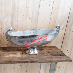 Bol de service en forme de bateau, plateau de Table en aluminium pour décoration de mariage, récipient à fleurs décoratif, finition argentée, offre spéciale - Product Image 3