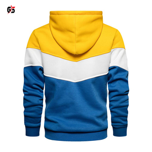 Pull à capuche en polaire 100% coton pour hommes, Top de mode, vêtement quotidien décontracté, design Patchwork multicolore, très tendance, pour la saison d'hiver - Product Image 2
