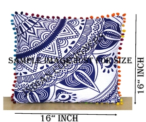 Juego de fundas de cojín de mandala de algodón, 4 Uds., almohadas cuadradas para decoración del hogar, hippee maravilloso de varios colores por consignadores indios - Product Image 6