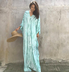 ชุดเดรสผ้าเรยอนสำหรับผู้หญิง,ผ้าบาติกมัดย้อมชุดเดรสโบโฮสำหรับฤดูร้อน - Product Image 1