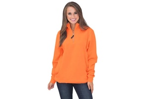 Sudaderas con Capucha y Cierre de Cremallera de un Cuarto, Color Sólido, para Invierno, con Opción de Logotipo Bordado Personalizado - Product Image 2