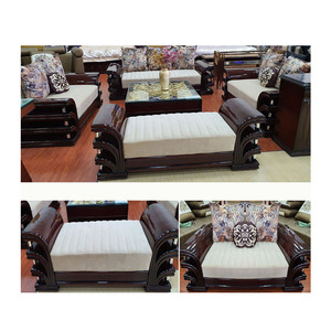 Classy Teakwood Drawing Room Sofa Set Best Living Room Luxury Sofa Set Modern Look Fabric Furniture Set on <b>Sale</b> - Product Image 1