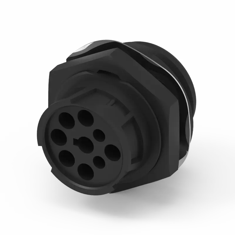 HD10 9PIN Connector Color:Black HD10 Panel Nut Mount Type