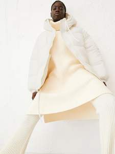 Veste en cuir matelassée ample à manches longues pour femmes, couleurs unies, logo personnalisé, fermeture éclair intégrale, vente en gros, laine écologique - Product Image 5