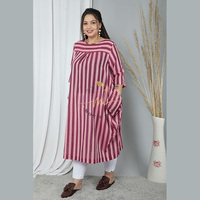 Robe élégante en coton décontractée pour femmes, manches régulières, col rond, Design rayé, poche Maxi Standard