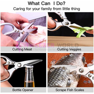 Ciseaux de cuisine robustes, compatibles lave-vaisselle, en acier inoxydable, multi-usages, ultra-affûtés, pour couper la viande, le poulet - Product Image 4