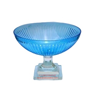 Mesa de comedor de boda de vidrio transparente, hecho a mano cuenco, diseño contemporáneo americano, jarrón de mesa de alta calidad - Product Image 1