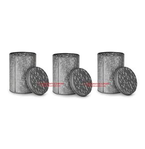 Boîte de rangement chromée en métal, boîte de rangement de cuisine pour le café et le sucre, forme ronde de cylindre, Design de luxe - Product Image 2