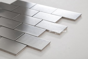 Thép Không Gỉ 2X4 Gạch Mô Hình Bếp Trở Splash Gạch Mosaic - Product Image 3