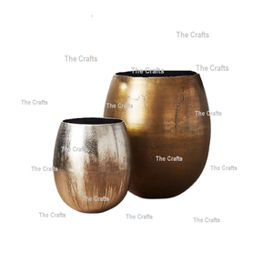 Maceta de aluminio de diseño clásico de color dorado con soporte para decoración de hogar y jardín a los mejores precios - Product Image 4