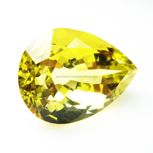 13X18.50mm Limón Cuarzo Pera Corte Facetado Calibrado Amarillo Limón Cuarzo Piedra preciosa para la fabricación de joyas Cuarzo Limón de alta calidad - Product Image 4