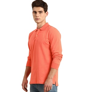 Chemise polo à col personnalisé de haute qualité, manches longues, 100% coton, polos unis de couleurs unies, polos pour hommes - Product Image 1
