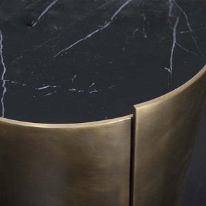 Antique Brass Metal Round Modern Luxury Wood Top All Metal of Type <b>Table</b> Usage Office Home Room Restaurant Round Made in India - Product Image 2