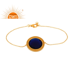 Bracelet en corindon bleu naturel avec pierres précieuses, livraison gratuite, en or, argent Sterling 925, vente en gros - Product Image 2