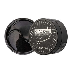 Patchs Hydrogel pour les Yeux à l'Escargot Noir FARMSTAY - Cosmétique Fabriqué en Corée - Élimine les Cernes Algues Marines Anti-Rides Anti-Âge Vegan - Product Image 1