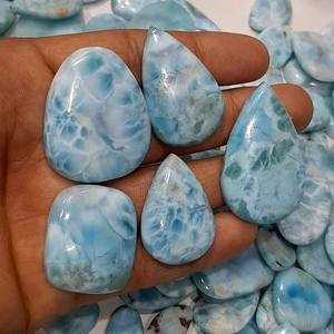 Cabochon Larimar naturel, pierres précieuses multiformes pour bijoux d'été - Product Image 2