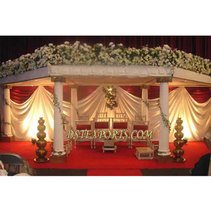 Escenario Decorado para Bodas, Impresionante Escenario para Eventos de Boda Hindúes, Modernos Pilares Romanos, Escenario para Recepción de Bodas, Decoración para Eventos en Australia - Product Image 1
