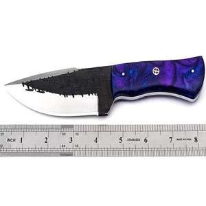 Couteau de chasse en acier à haute teneur en carbone, avec lame en résine forgé à la main de 8 pouces, couteaux Sm manche de feuille (smk1441) plat Grand 5mm - Product Image 5