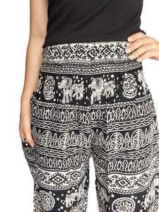 กางเกงฮาเร็มไทยลายบาติกผ้าฝ้ายสีเหลือง ลายช้างและลายชนเผ่า  ไซส์ฟรี  แฟชั่นสำหรับทุกเพศ - Product Image 2