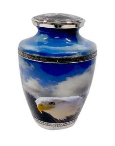 Urn métallique Antique gravée en émail bleu Royal, vente en gros, crtion pour adultes, Style américain/européen - Product Image 4