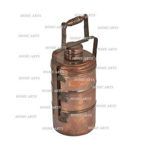 Fiambrera Tiffin chapada en oro de proveedor al por mayor diseño atractivo caja Tiffin de forma redonda de 3 niveles con asa - Product Image 2