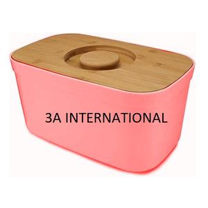 Boîte à pain en métal pour la maison, boîte de rangement pour biscuits et collations, couvercle en bois, organisateur de rangement, forme rectangulaire, boîte à pain - Product Image 1