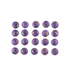 Cabochon rond plat bombé de 12 mm en turquoise cuivre Mohave naturel lisse pour la fabrication de bijoux – Fournisseur - Product Image 3