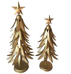 METAL HIERRO DORADO BASE REDONDA MESA ÁRBOL DE NAVIDAD MATERIAL DE HIERRO METAL DECORATIVO ÁRBOL DE NAVIDAD - Product Image 1