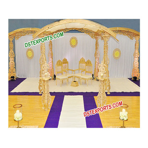 Mandap de Boda Tallado por Diseñadores, Mandap de Boda Hindú Elegante, Mandap de Boda de Madera Hecho a Mano, Decoración para Eventos en Suiza, Londres - Product Image 1