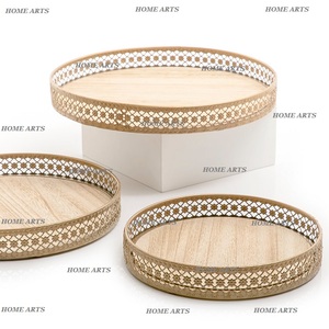 Ensemble de 3 plateaux à dessert de différentes tailles plateau de service à thé et café de forme ronde de la meilleure qualité pour les meilleures ventes - Product Image 2