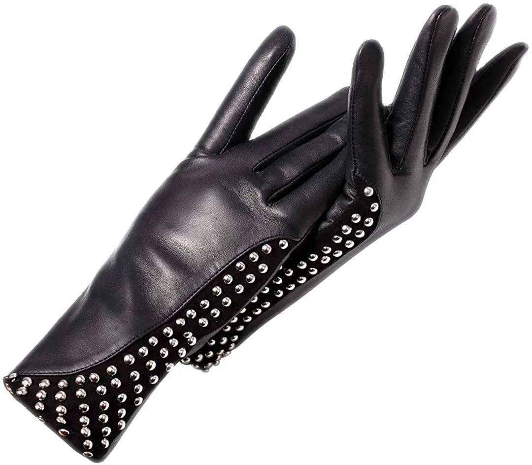 Gants d'hiver en cuir pour femmes, gants à écran tactile, Style populaire, Design à Rivet, à la mode,