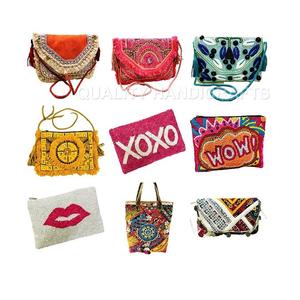 Vente en gros Banjara bohème sac de jute fabriqué à la main multicolore brodé artisanat indien de qualité avec doublure en coton Festivals - Product Image 3