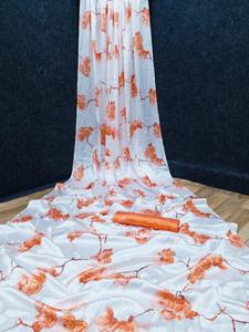 Magnifique festival en soie de coton avec saree de travail imprimé numériquement avec chemisier couleur bleu marine les femmes portent des vêtements à prix de vente entiers - Product Image 6