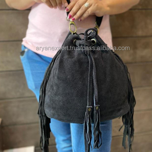 กระเป๋าถือหนังนิ่มแบบมีพู่,กระเป๋าแบบผูกเชือกกระเป๋าสะพายข้างกระเป๋าสะพายไหล่สำหรับผู้หญิงกระเป๋าคาดลำตัว - Product Image 6