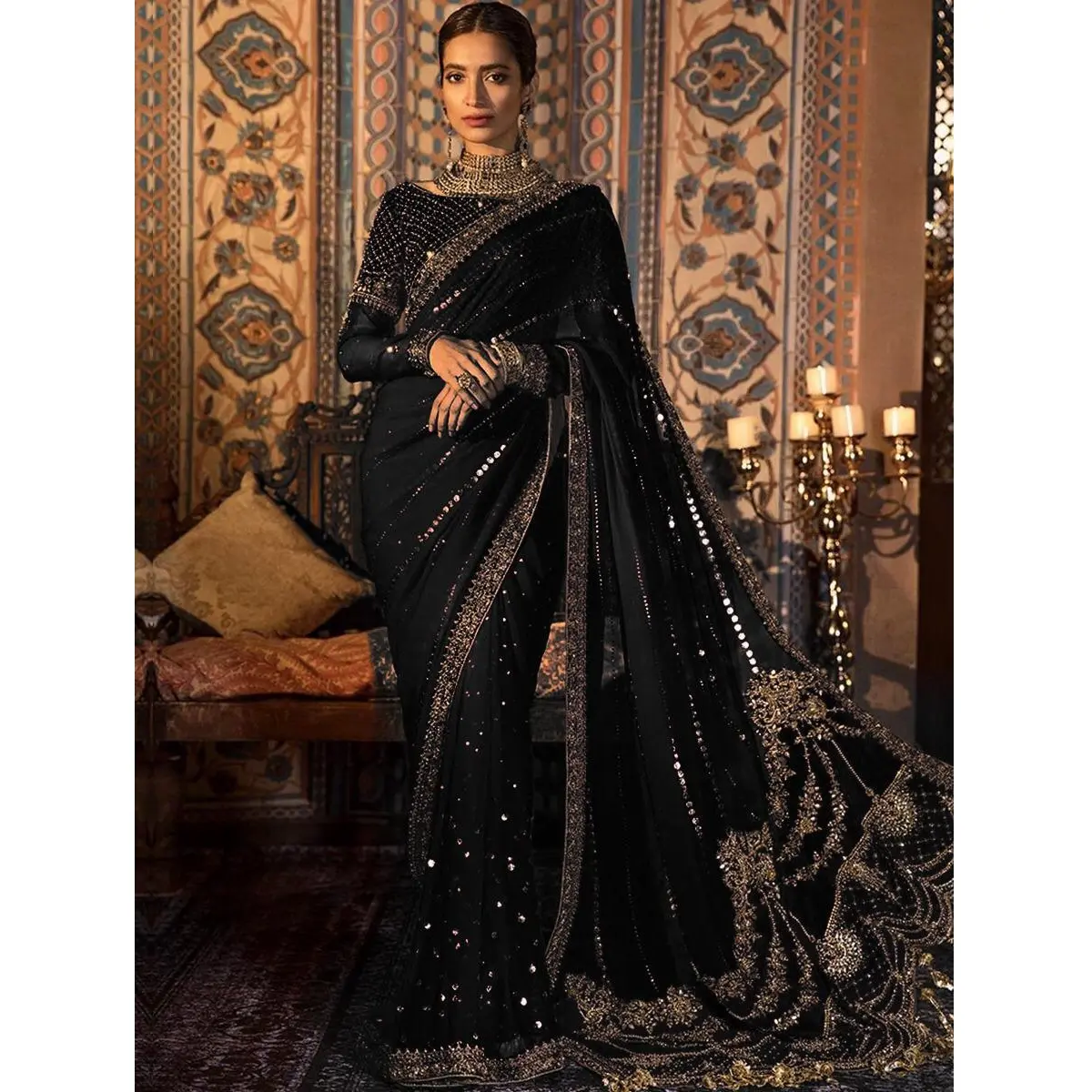 Hot Selling Pakistaanse En Indiase Saarree Jurk Designer Sarree Saree Sari Door Ajm Handel Huis Model 1024